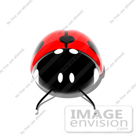 #44377 Royalty-Free (RF) Illustration of a 3d Shiny Ladybug - Pose 2 by Julos