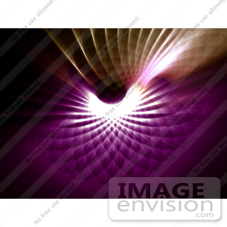 #44453 Royalty-Free (RF) Illustration of a Purple And Gold Grid Spiral Background - Version 1 by Julos