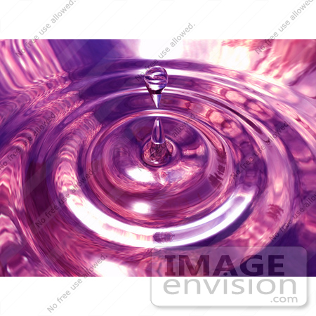 #44463 Royalty-Free (RF) Illustration of a Pink Water Drop And Ripple Background by Julos