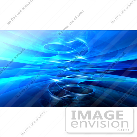#44467 Royalty-Free (RF) Illustration of a Background Of A Circling Blue Fractal Reflection by Julos