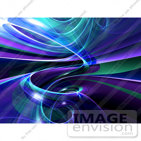 #44470 Royalty-Free (RF) Illustration of a Reflective Blue Spiral Background - Version 1 by Julos