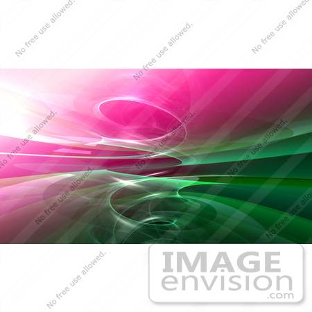#44472 Royalty-Free (RF) Illustration of a Background Of A Circling Pink And Green Fractal Reflection by Julos
