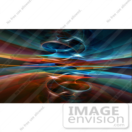 #44473 Royalty-Free (RF) Illustration of a Background Of A Circling Blue And Orange Fractal Reflection by Julos
