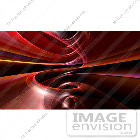 #44476 Royalty-Free (RF) Illustration of a Background Of Red And Orange Spiraling Fractals On Black - Version 2 by Julos