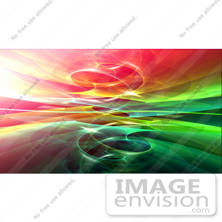 #44477 Royalty-Free (RF) Illustration of a Background Of A Circling Red, Yellow, And Green Fractal Reflection by Julos