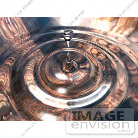 #44478 Royalty-Free (RF) Illustration of a Brown Water Drop And Ripple Background by Julos
