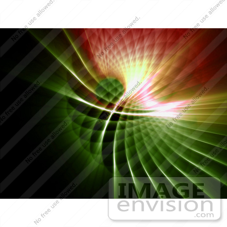 #44483 Royalty-Free (RF) Illustration of a Red And Green Grid Spiral Background by Julos