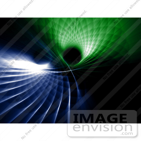 #44484 Royalty-Free (RF) Illustration of a Green And Blue Grid Spiral Background - Version 1 by Julos