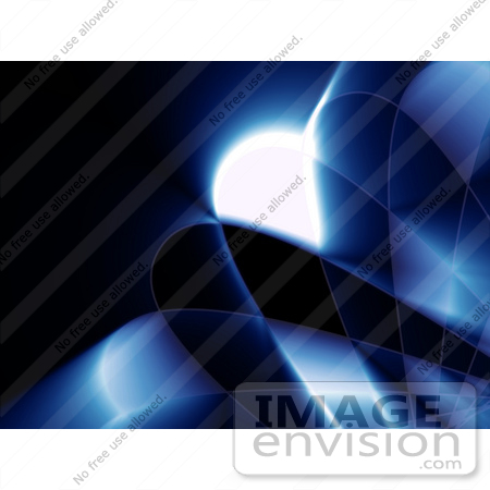 #44491 Royalty-Free (RF) Illustration of a Blue Grid And Swoosh Background On Black - Version 3 by Julos