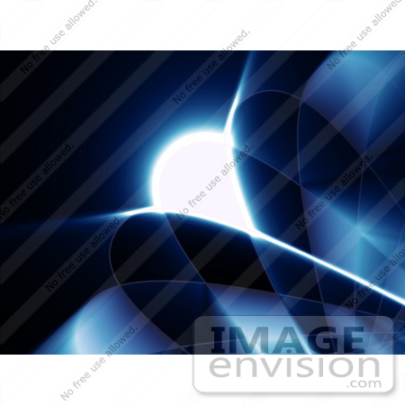 #44492 Royalty-Free (RF) Illustration of a Blue Grid And Swoosh Background On Black - Version 5 by Julos