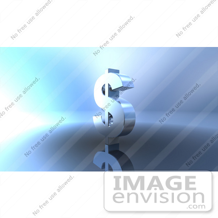 #44525 Royalty-Free (RF) Illustration of a 3d Dollar Symbol On A Metallic Background - Version 2 by Julos