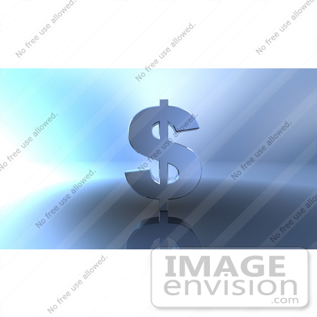 #44527 Royalty-Free (RF) Illustration of a 3d Dollar Symbol On A Metallic Background - Version 4 by Julos