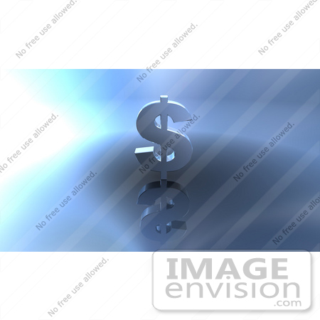 #44528 Royalty-Free (RF) Illustration of a 3d Dollar Symbol On A Metallic Background - Version 1 by Julos