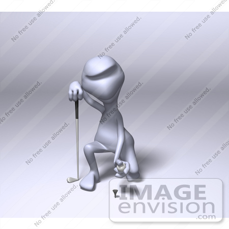 #44571 Royalty-Free (RF) Illustration of a 3d Human Like Character Golfing - Version 2 by Julos