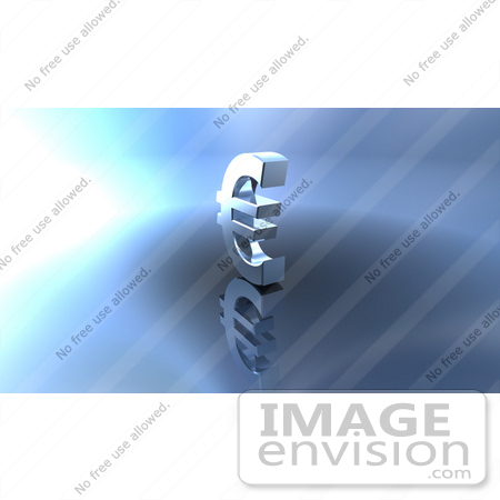 #44596 Royalty-Free (RF) Illustration of a 3d Euro Symbol On A Metallic Background - Version 2 by Julos