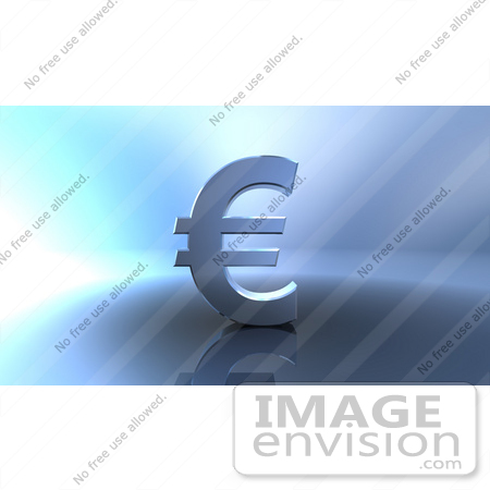 #44597 Royalty-Free (RF) Illustration of a 3d Euro Symbol On A Metallic Background - Version 4 by Julos