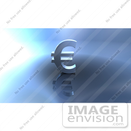 #44598 Royalty-Free (RF) Illustration of a 3d Euro Symbol On A Metallic Background - Version 3 by Julos
