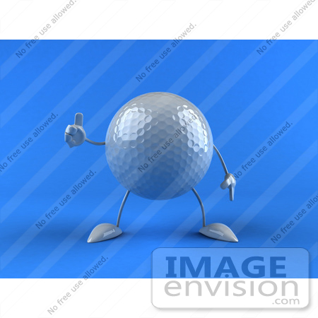 #44629 Royalty-Free (RF) Illustration of a 3d Golf Ball Mascot With Arms And Legs, Giving The Thumbs Up - Version 1 by Julos