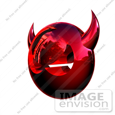 #44684 Royalty-Free (RF) Illustration of a 3d Metal Devil Head Glaring - Version 4 by Julos