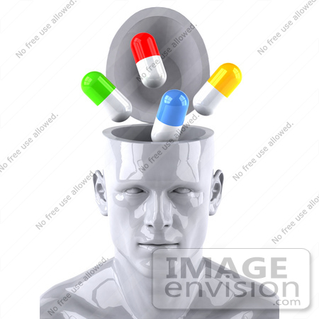 #44778 Royalty-Free (RF) Illustration of a Creative 3d White Man Character With A Drug Addiction - Version 1 by Julos