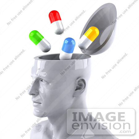 #44781 Royalty-Free (RF) Illustration of a Creative 3d White Man Character With A Drug Addiction - Version 2 by Julos