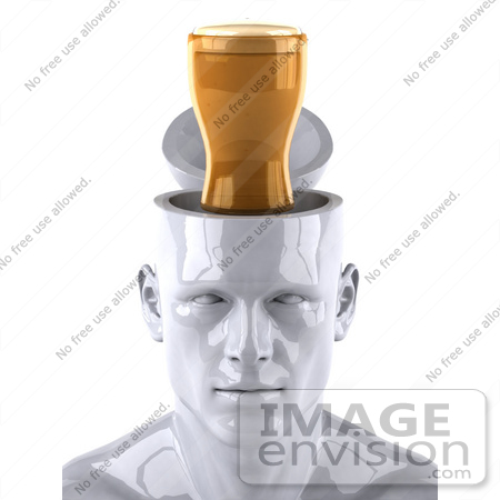 #44787 Royalty-Free (RF) Illustration of a Creative 3d White Man Character With A Beer - Version 1 by Julos