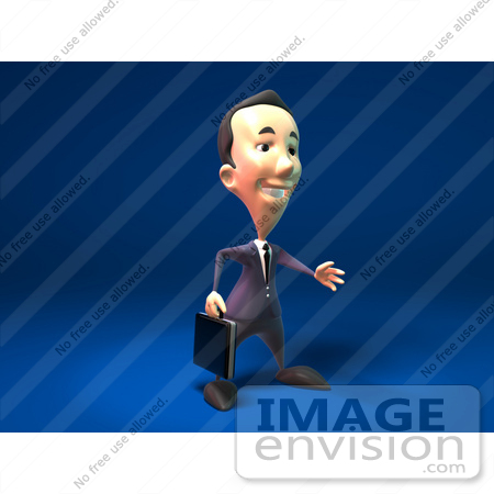 #44793 Royalty-Free (RF) Illustration Of A 3d White Businessman Mascot Reaching Out To Shake Hands - Version 2 by Julos