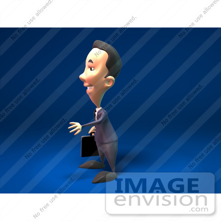 #44803 Royalty-Free (RF) Illustration Of A 3d White Businessman Mascot Reaching Out To Shake Hands - Version 3 by Julos
