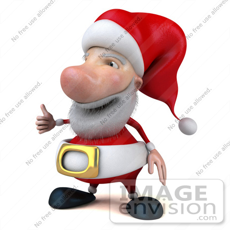 #46334 Royalty-Free (RF) Illustration Of A 3d Big Nose Santa Mascot Giving The Thumbs Up - Version 2 by Julos