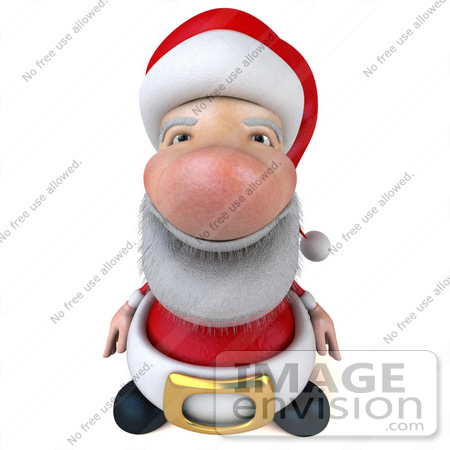 #46339 Royalty-Free (RF) Illustration Of A 3d Big Nose Santa Mascot Facing Front- Version 2 by Julos