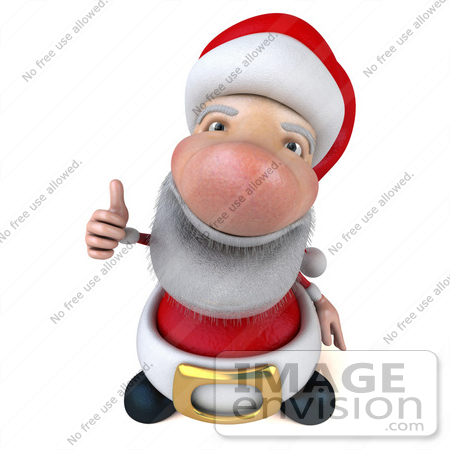 #46341 Royalty-Free (RF) Illustration Of A 3d Big Nose Santa Mascot Giving The Thumbs Up - Version 1 by Julos