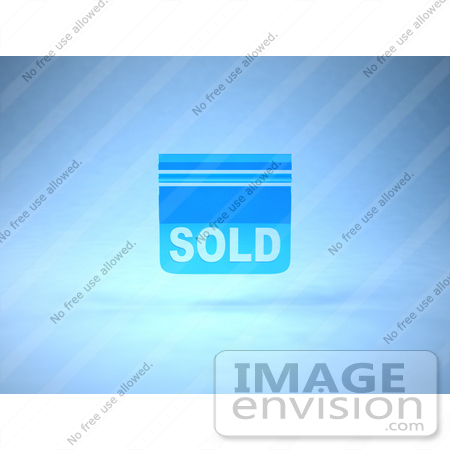#46525 Royalty-Free (RF) Illustration Of A Blue 3d Sold Sign Floating - Version 1 by Julos
