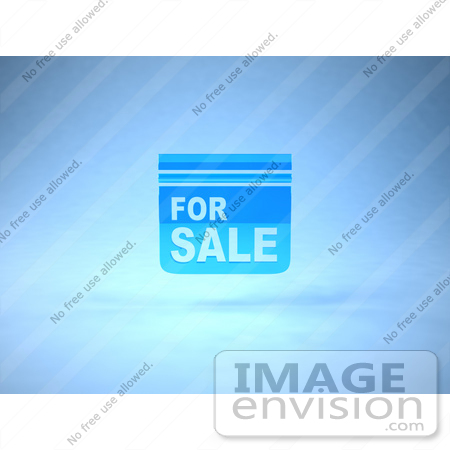#46532 Royalty-Free (RF) Illustration Of A Blue 3d For Sale Sign Floating - Version 1 by Julos