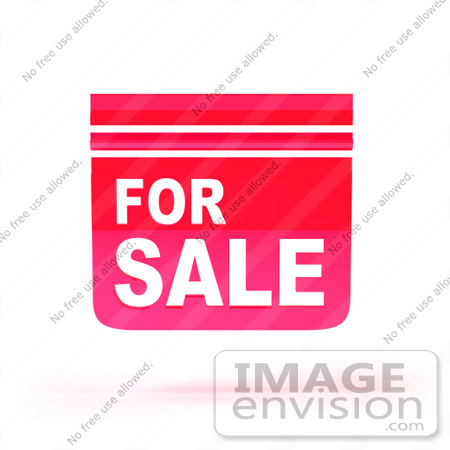 #46533 Royalty-Free (RF) Illustration Of A 3d Pink Floating For Sale Sign - Version 1 by Julos