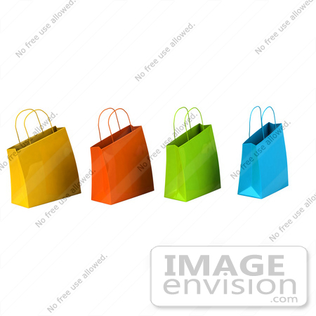 #46654 Royalty-Free (RF) Illustration Of A 3d Group Of Colorful Leaning Shopping Bags by Julos