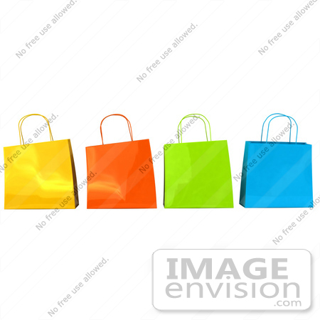 #46655 Royalty-Free (RF) Illustration Of A 3d Group Of Colorful Shiny Shopping Bags by Julos
