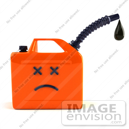 #46729 Royalty-Free (RF) Illustration Of A 3d Orange Gas Can Face Dripping Oil by Julos