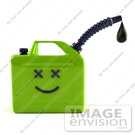 #46731 Royalty-Free (RF) Illustration Of A 3d Orange Gas Can Face Dripping Oil by Julos