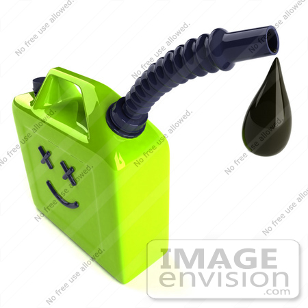#46732 Royalty-Free (RF) Illustration Of A 3d Orange Gas Can Face Dripping Fuel by Julos