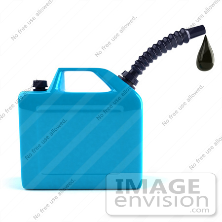 #46733 Royalty-Free (RF) Illustration Of A 3d Blue Gas Can Dripping Fuel by Julos