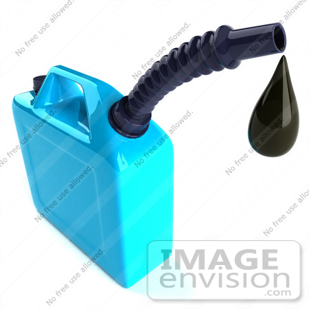 #46734 Royalty-Free (RF) Illustration Of A 3d Blue Gas Can Dripping Oil by Julos