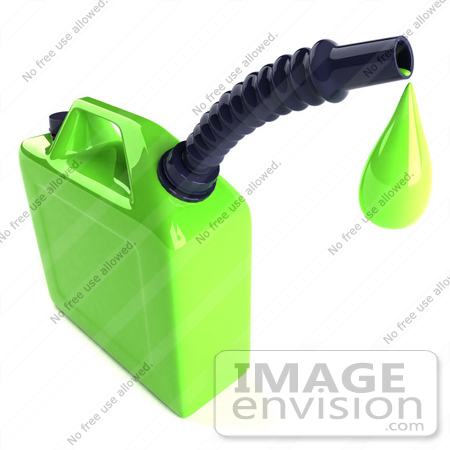 #46735 Royalty-Free (RF) Illustration Of A 3d Green Gas Can Dripping Oil by Julos