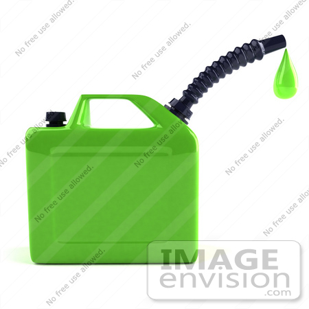 #46736 Royalty-Free (RF) Illustration Of A 3d Green Gas Can Dripping Fuel by Julos