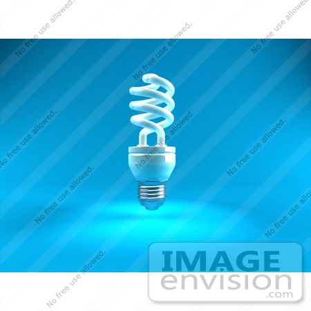 #46815 Royalty-Free (RF) Illustration Of A Blue 3d Spiral Light Bulb - Version 2 by Julos