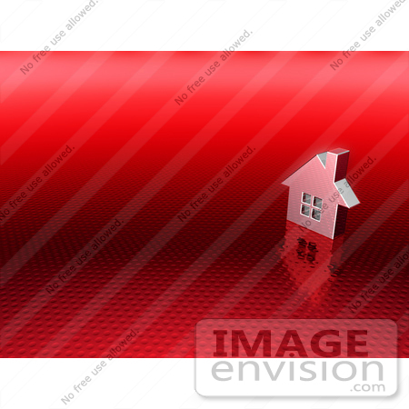 #46921 Royalty-Free (RF) Illustration Of A 3d Chrome House With Windows - Version 12 by Julos