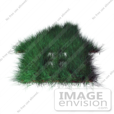 #46962 Royalty-Free (RF) Illustration Of A 3d Grassy Green House With Windows - Version 1 by Julos
