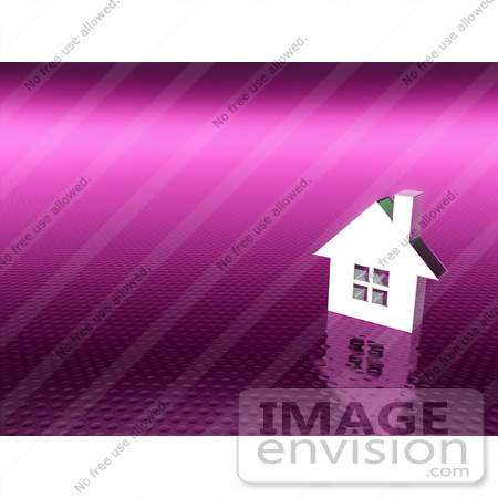 #46974 Royalty-Free (RF) Illustration Of A 3d White House On A Textured Pink Background by Julos
