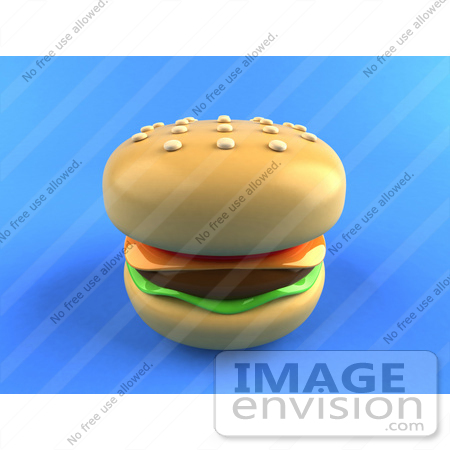 #47045 Royalty-Free (RF) Illustration of a 3d Cheeseburger - Version 4 by Julos
