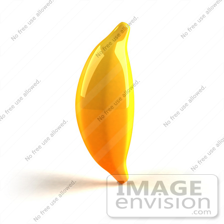 #47065 Royalty-Free (RF) Illustration Of A 3d Shiny Yellow Banana - Version 1 by Julos