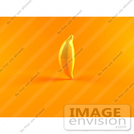 #47081 Royalty-Free (RF) Illustration Of A 3d Shiny Yellow Banana - Version 2 by Julos